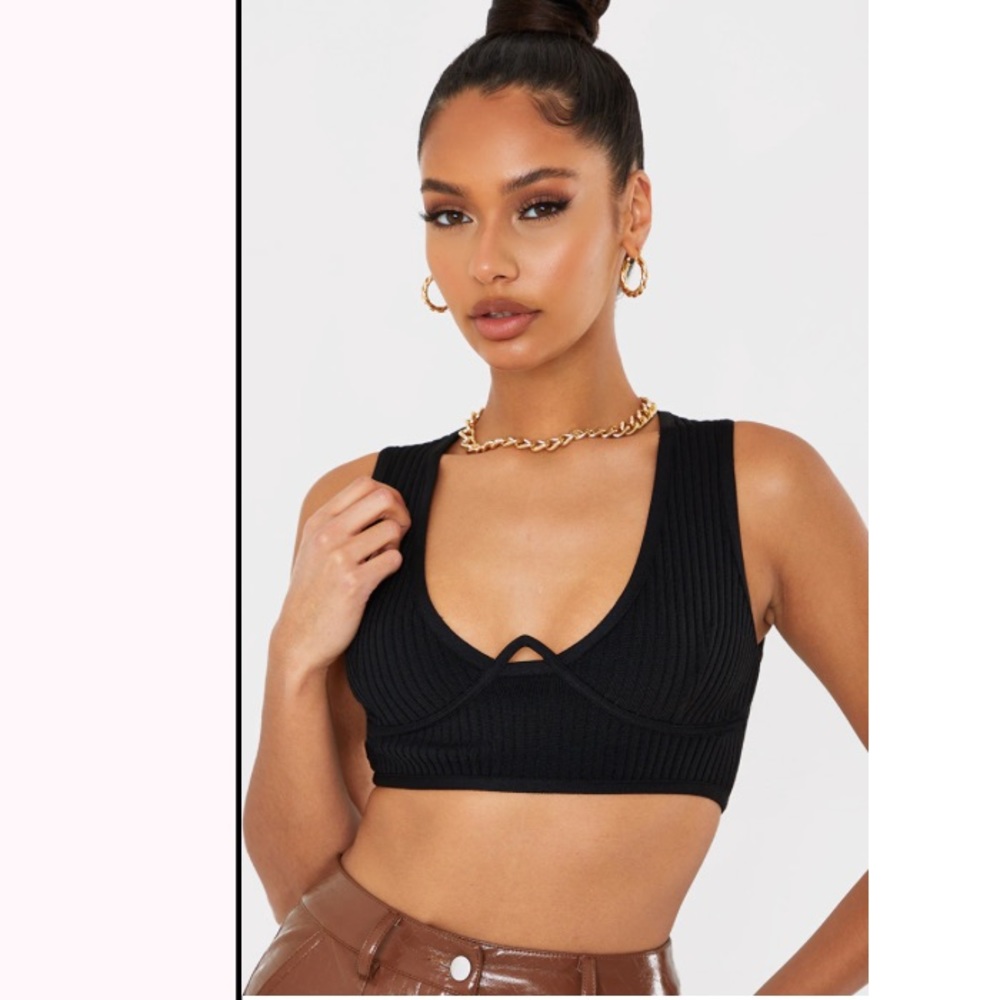 Black Bandage Underwire Crop Top